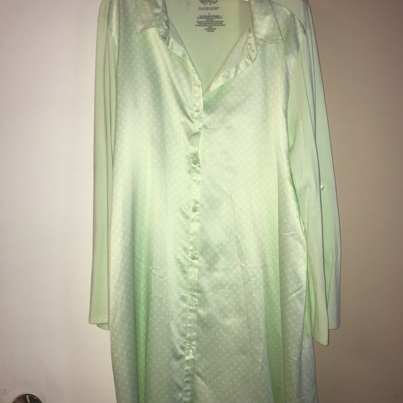 Mint green and white polkadot sleep shirt - Picture 2 of 4